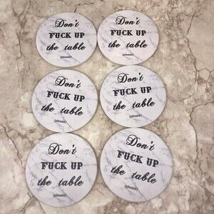6 pcs Ceramic Cork Base Drink Coasters